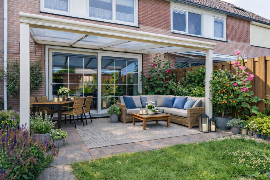 Struts Veranda customizable aluminium veranda with glass sliding doors
