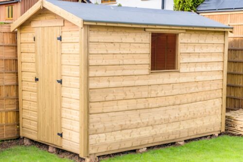 Quality-Nordic-pine-garden-shed-installed