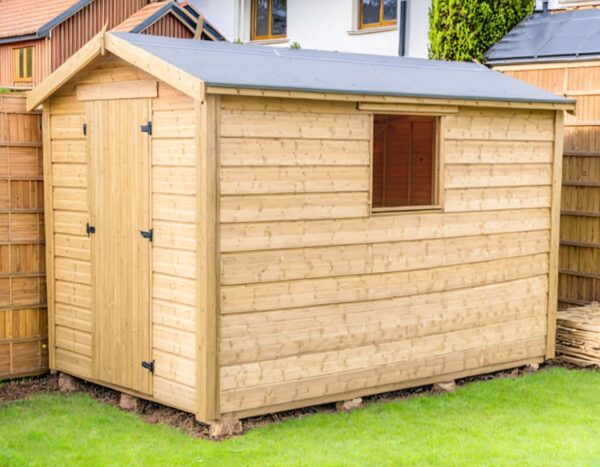 Quality-Nordic-pine-garden-shed-installed