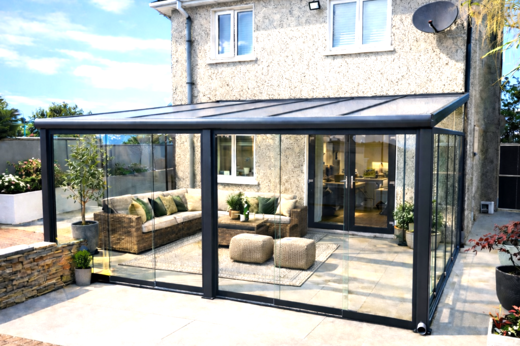 Veranda Windows Aluminum Verandas with Customizable Glass & Sliding glass Doors