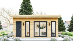 Modern gardens room installed in Irish gardens by All About Outdoors