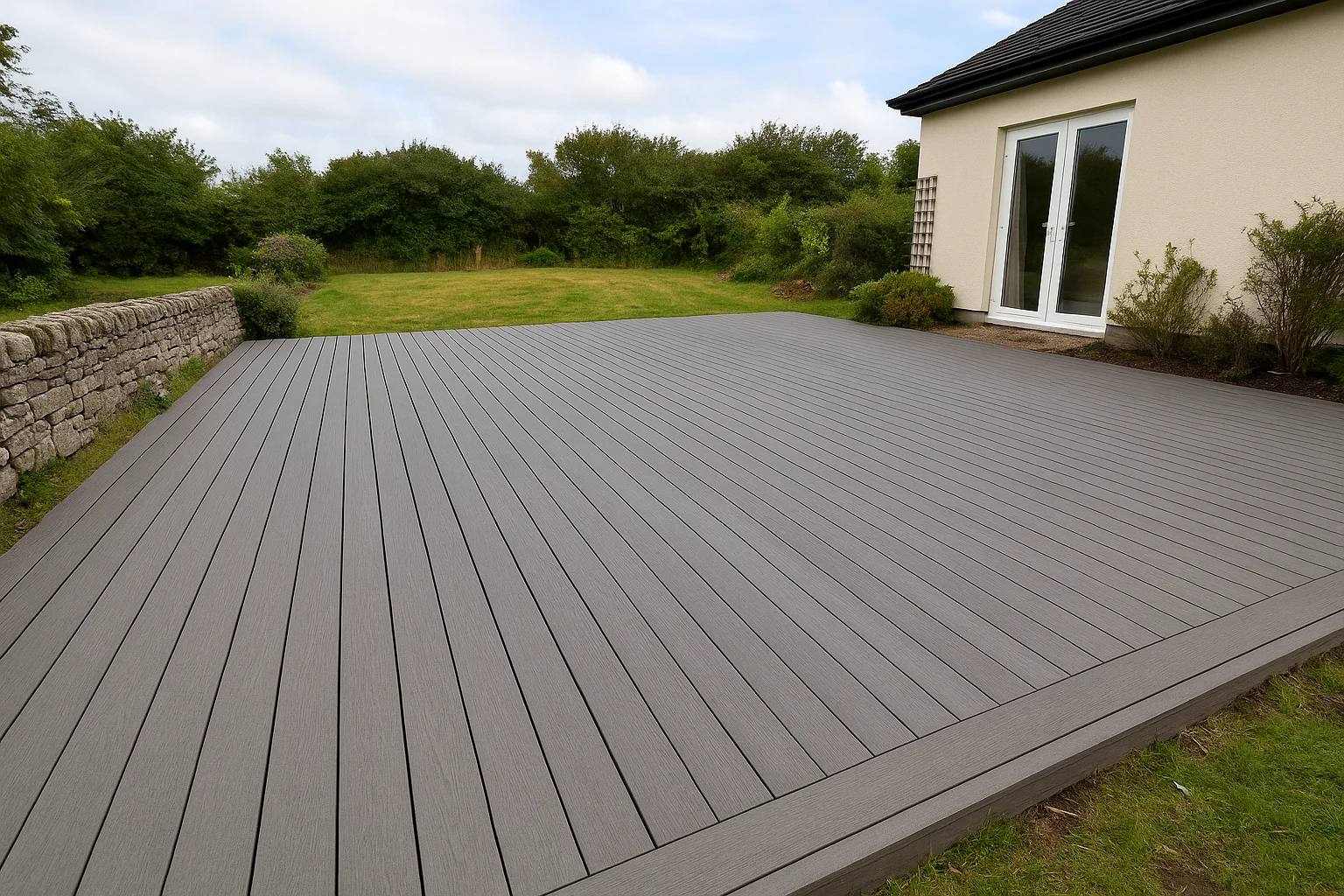 Grey Woodgrain Finish Composite Decking