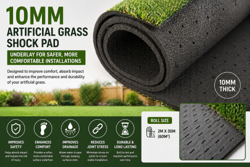 10mm Artificial Grass Shock Pad – Underlay €12 m2(2m x 30m Roll)