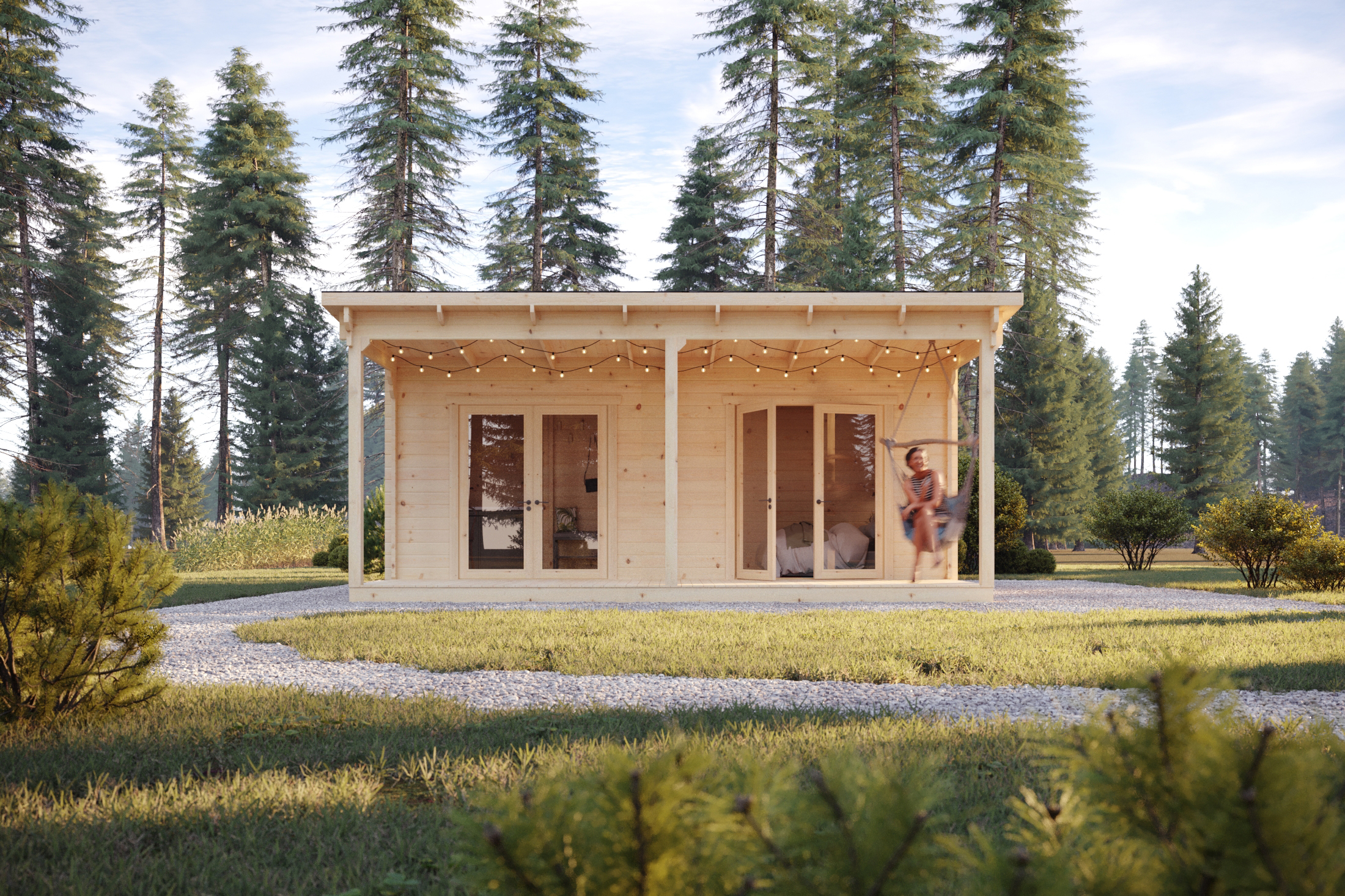Lena Timber Cabin with Covered Patio 2 Lena Timber Cabin with Covered Patio 2
