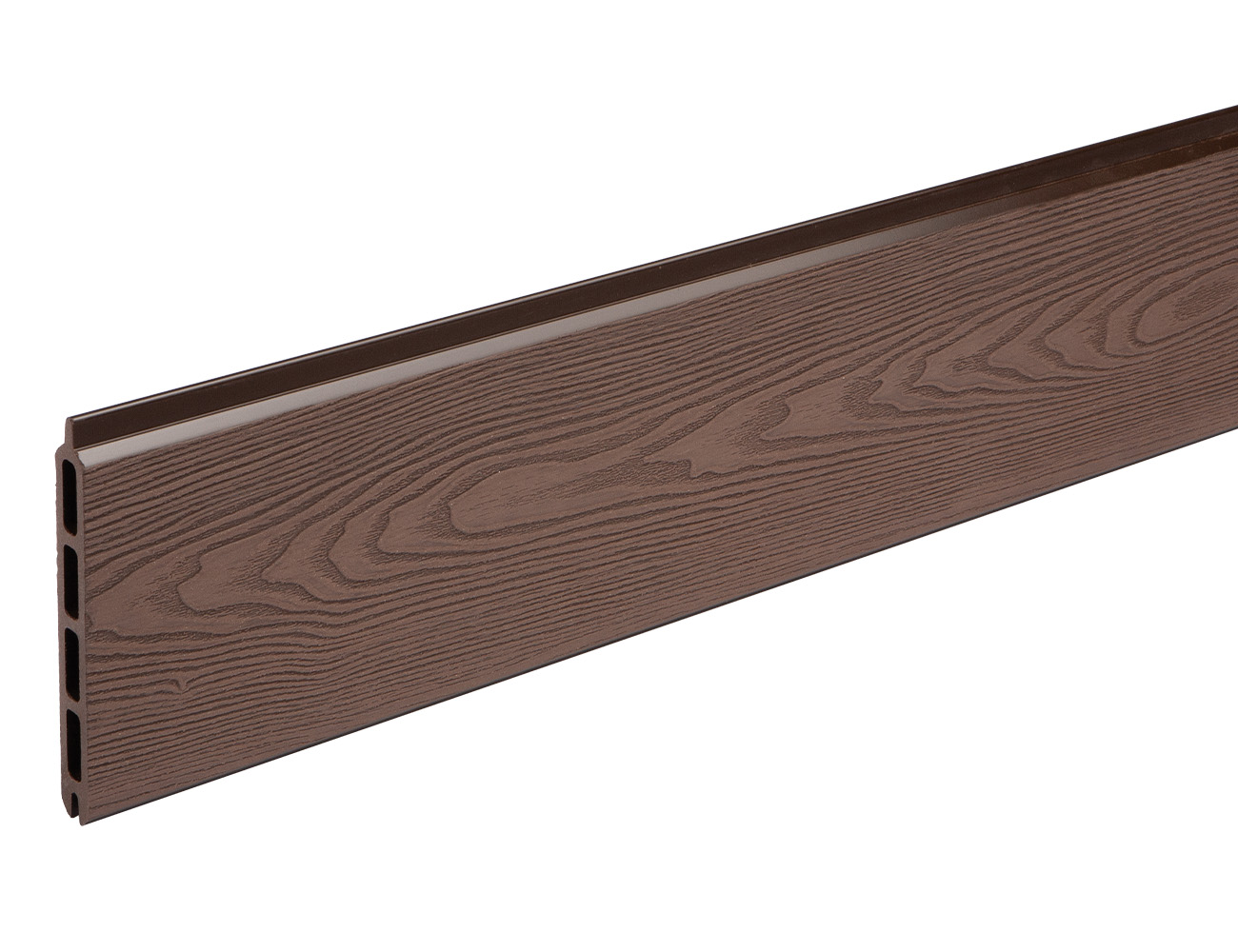 Brown woodgrain composite garden fence board