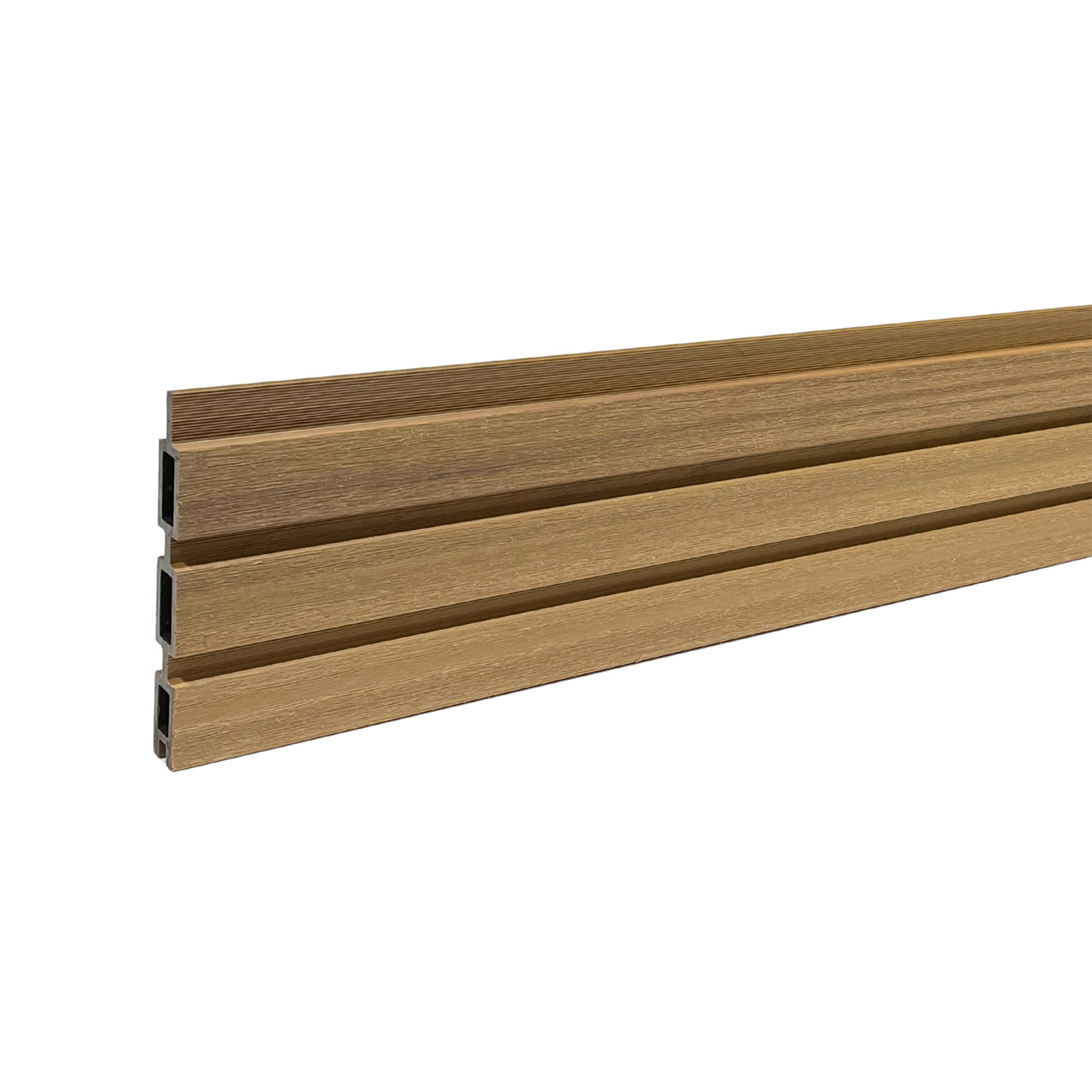 Teak castellated composite garden fence board