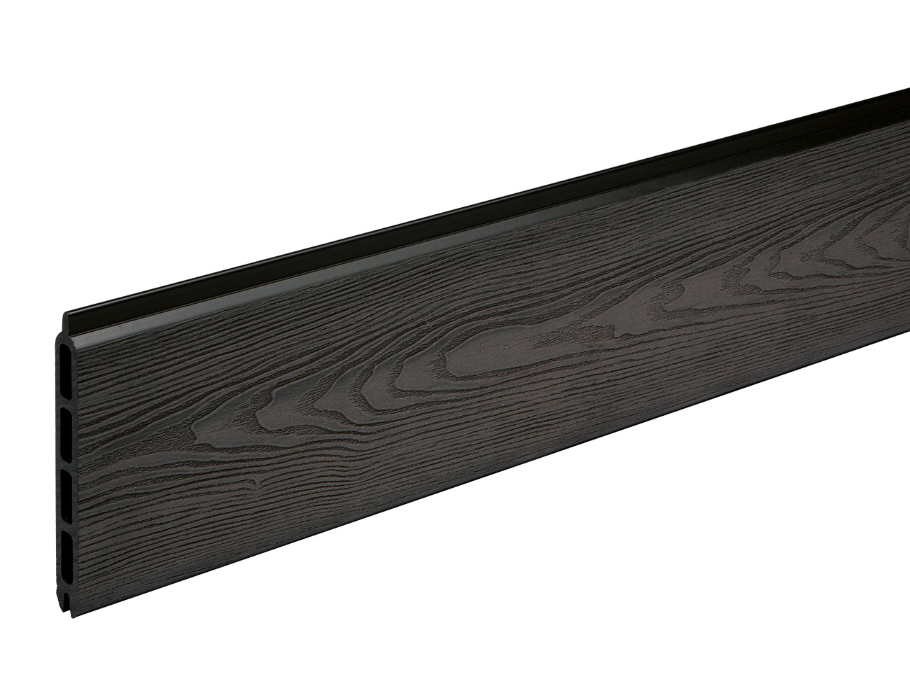 Charcoal woodgrain composite garden fence board