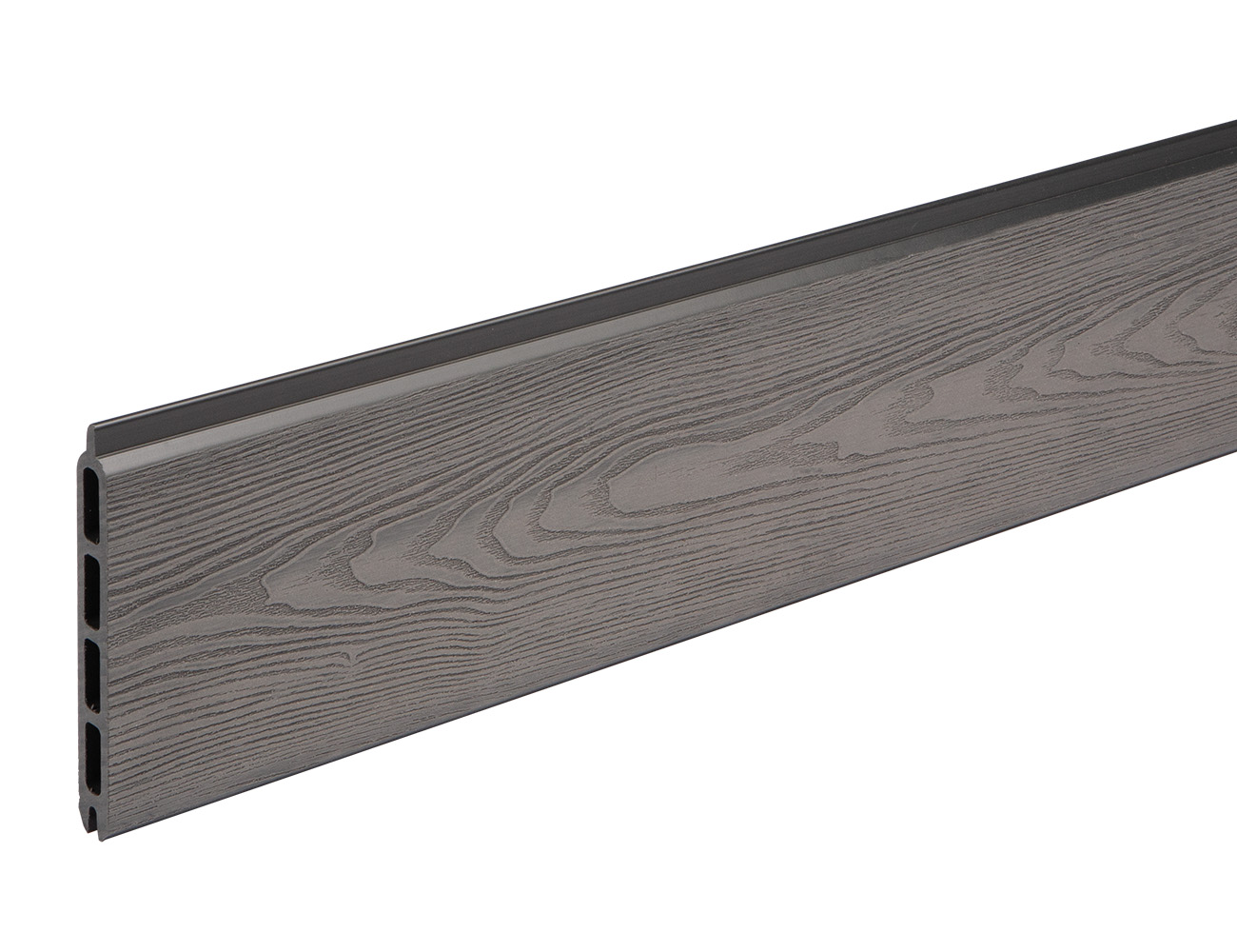 Grey woodgrain composite garden fence board